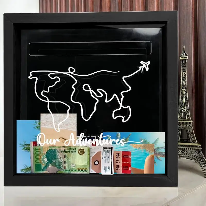 Adventure Archive Storage Box, Travel Shadow Box, Ticket Storage Box, Lembrança, Memory Display Case, Cartão Postal