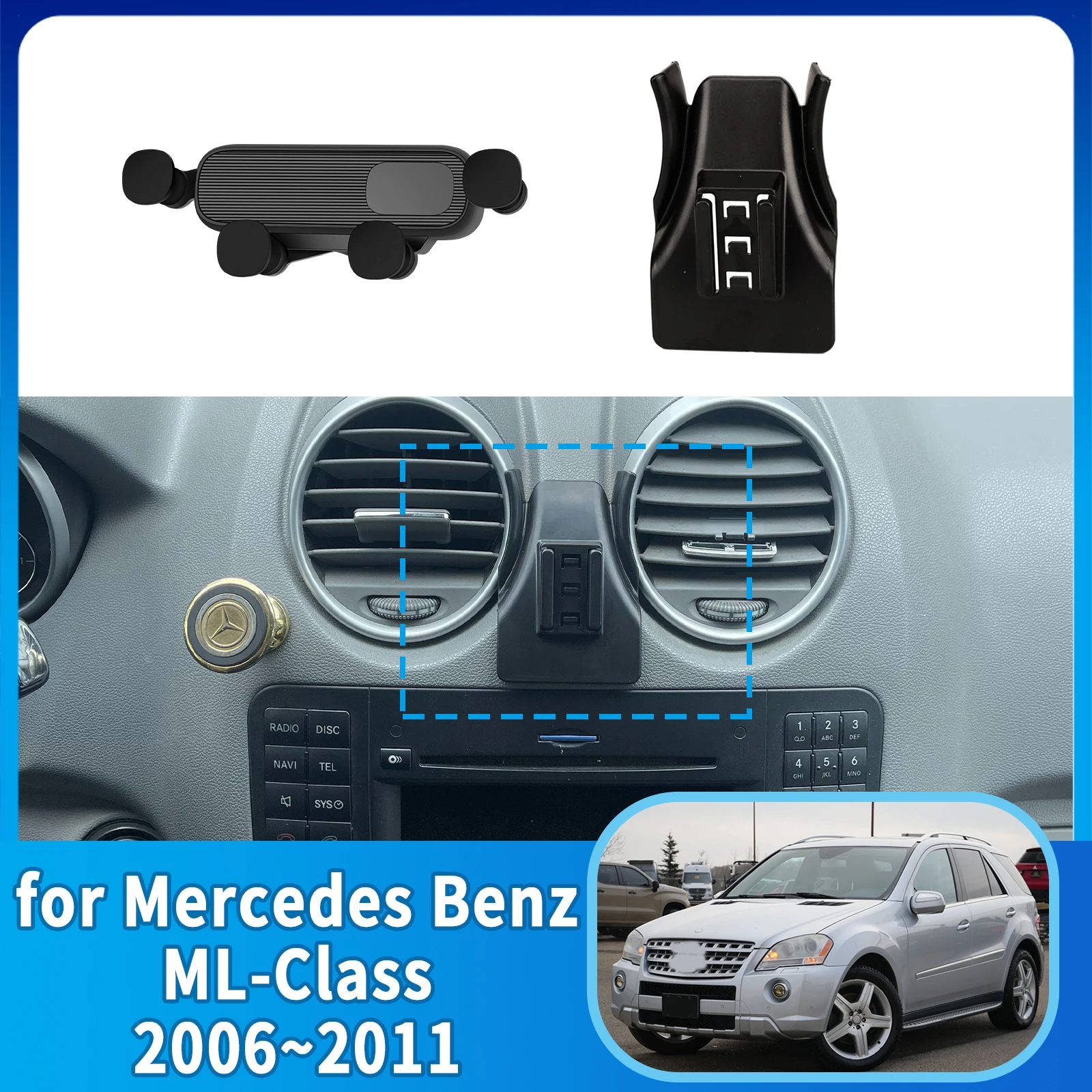 

for Mercedes Benz ML M W164 ML350 2006~2011 AMG 360 GPS Bracket Navigation Stand Auto Accessories Car Mobile Phone Holder