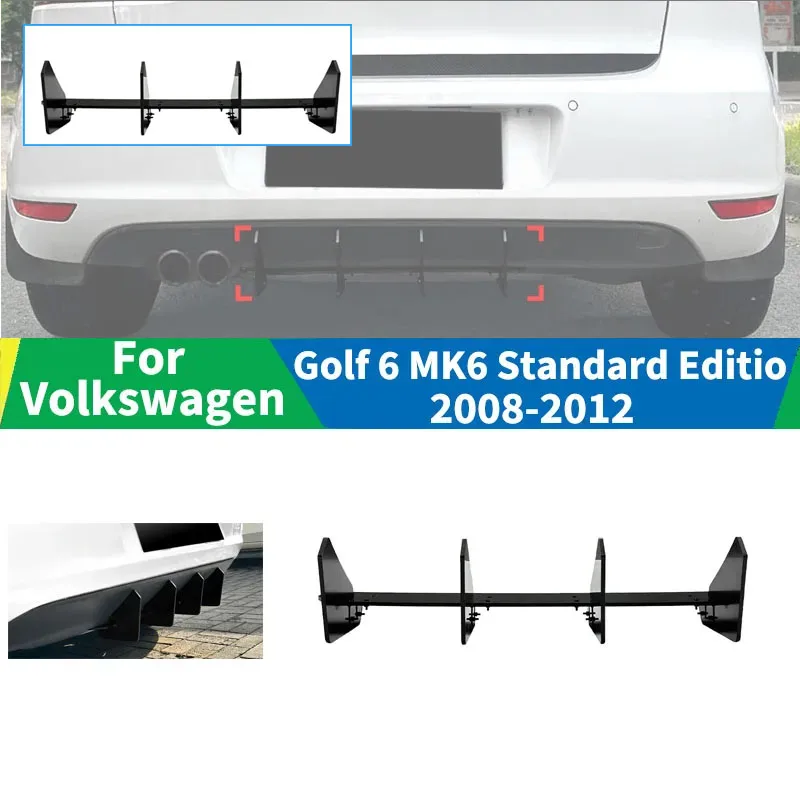 

For VW Golf 6 MK6 Standard Edition 2008-2012 Car Rear Bumper Diffuser Lip Rear Spoiler Lower Chin Accessories Body Kits Tuning
