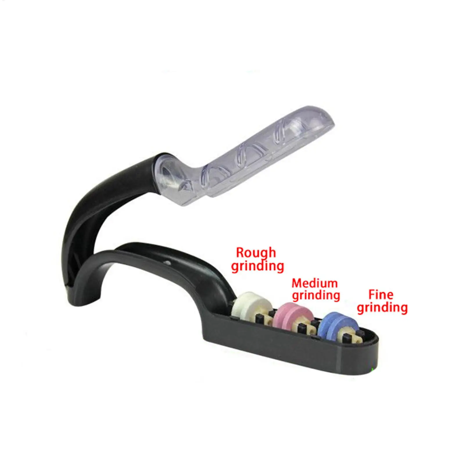 Handheld Cutter Sharpener 3 Stage Cutting Head File Cutter Sharpening System for Kitchen Saw Rolling Scissor Razor Senior Adult
