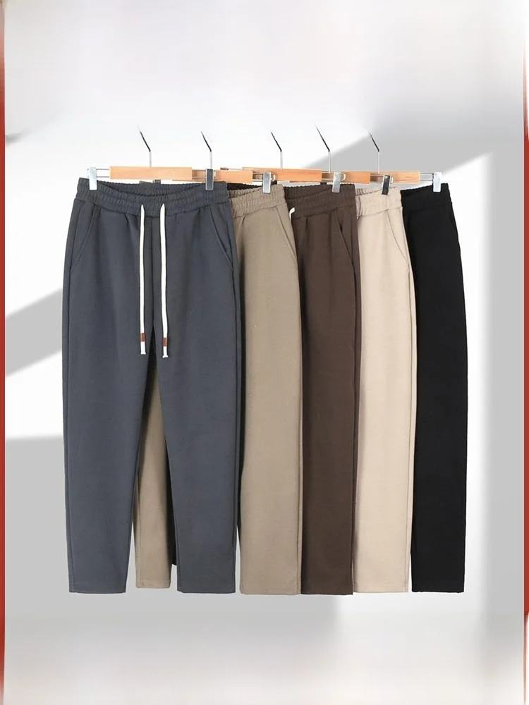 

Свободные мужские спортивные брюки Street Sle, весенне-осенние прямые повседневные длинные брюки с манжетами, молодежный активный цвет