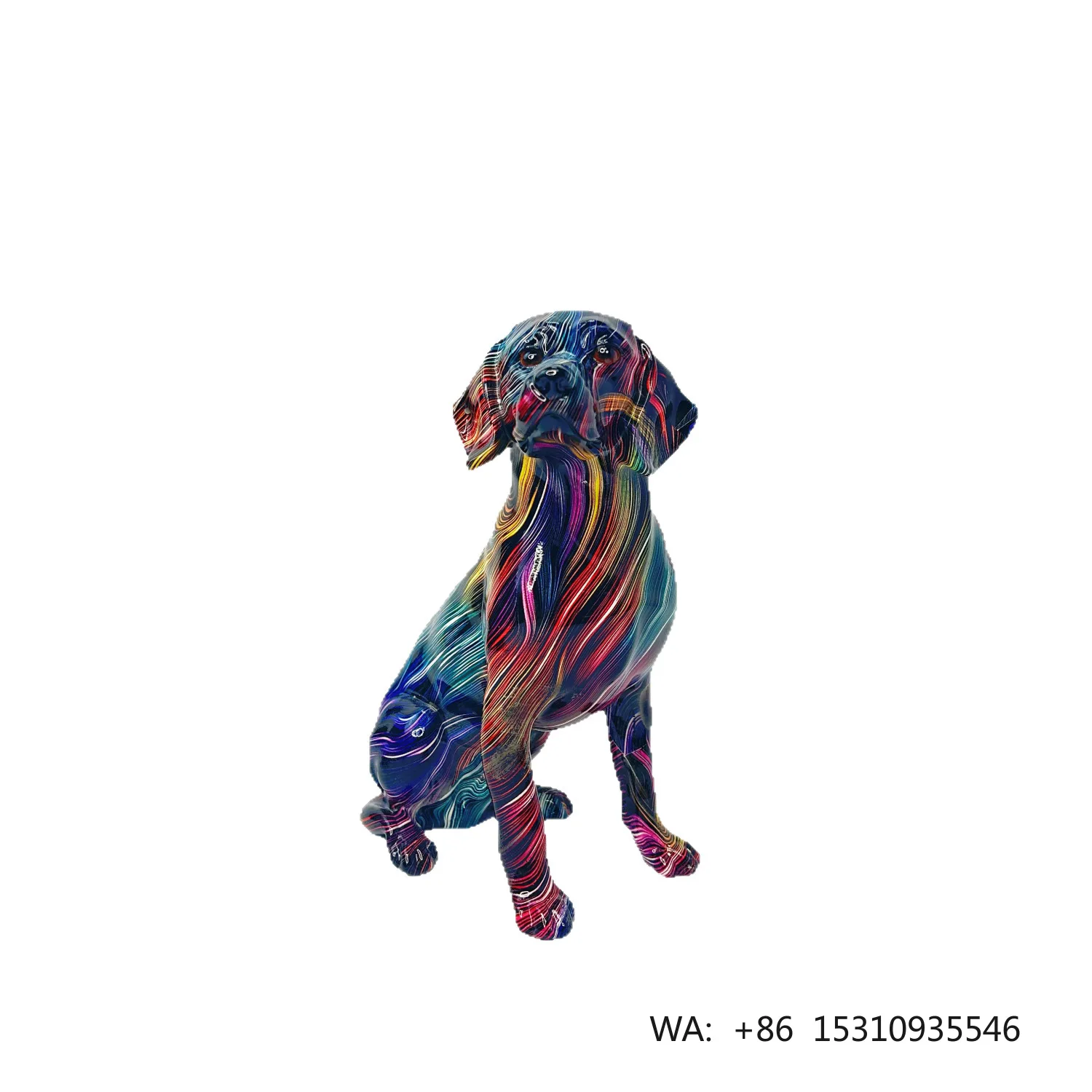 Hot Sale Promotional Colorful Dog Custom Water Transfer Printing Dog Resin Crafts Home Decor