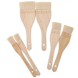 1/6pcs Wood Handle Wool Brush Baking Brush Household Barbecue Brush, Cooking Paint Tools, Hardwood Handles Pastry Brushes