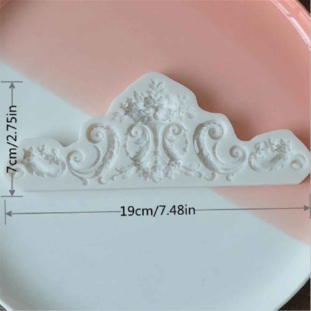 3D Lace Flower Silicone Mold Lace Embossed Vintage Fondant Embossed Cake Decoration Mold Party Decoration Baking Tool