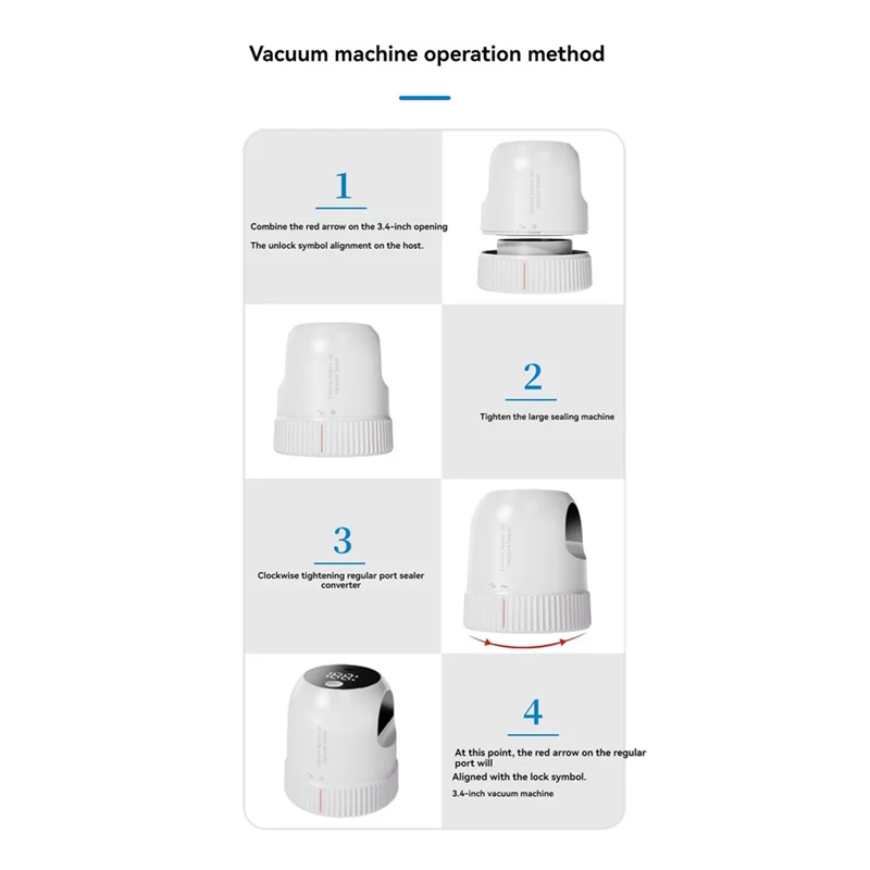 

T19C Портативный электрический вакуумный упаковщик для банок Mason 3 в 1 Автоматический вакуумный упаковщик для вакуумных пакетов Mason с широким и обычным горлышком B