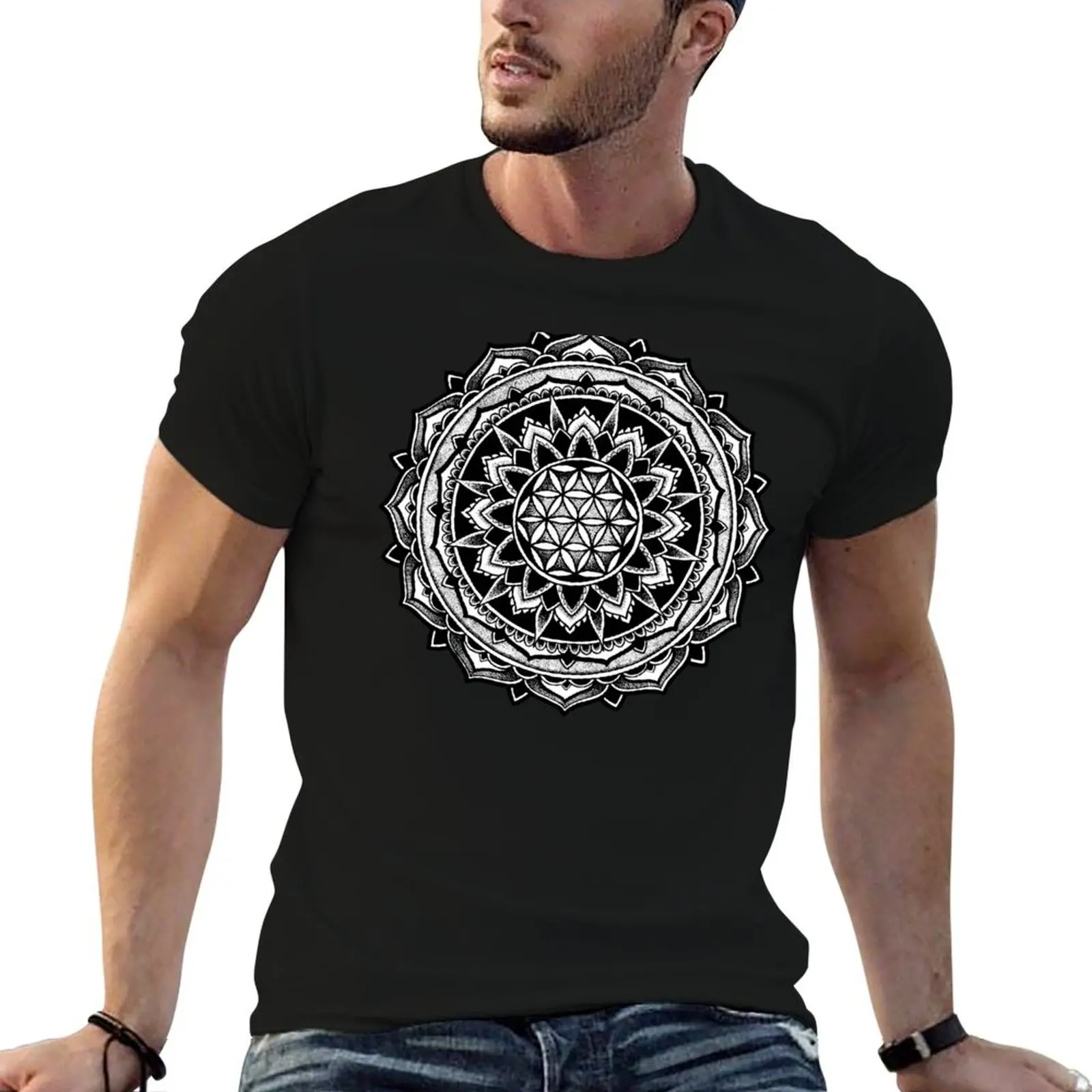 

shirt print custom high Sacred t quality Mandala shirts t T-Shirt Geometry Valeria cotton