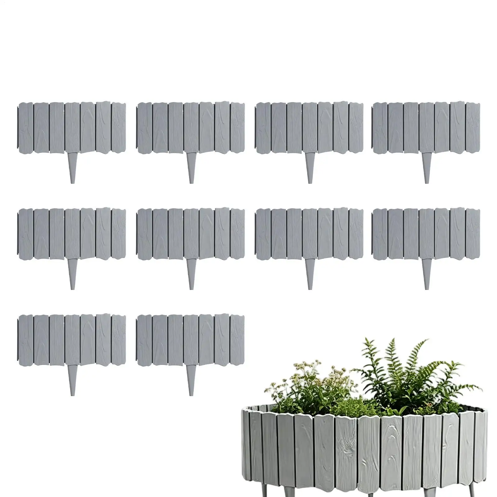 Garden Fence Border 10 Pieces Short Decorative Fencing Landscape Edging Border for Retaining Outdoor Landscape Yard Plant Beds