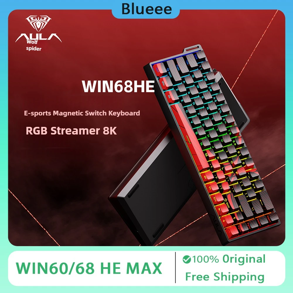 AULA WIN60/68 HE MAX Magnetic Switch Mechanical Keyboard E-Sport RT0.02mm 8K RGB Hot Swap Gaming Keyboard Customized PC Gift