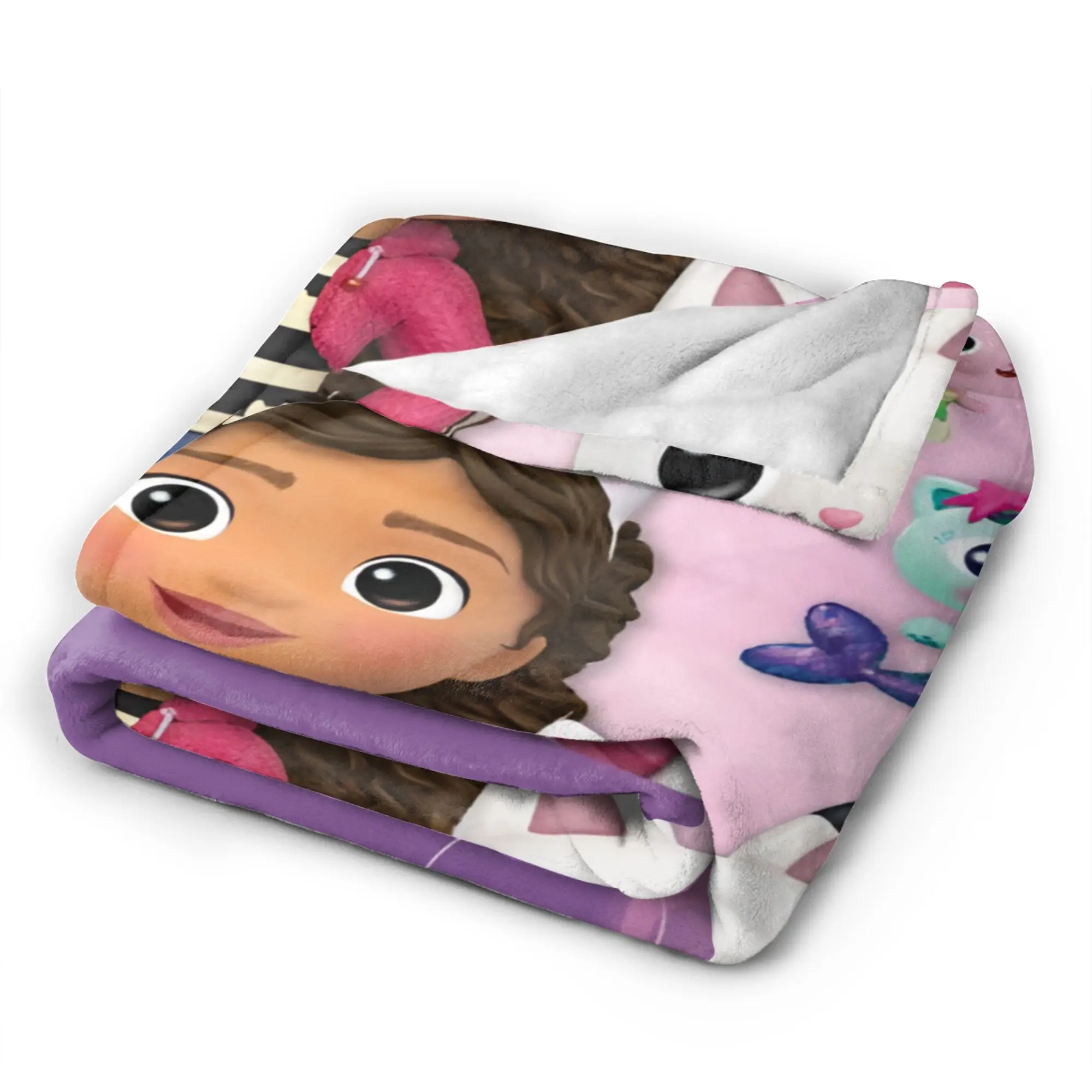 Gabbysed dollhouses Flannel Blanket Winter  Warm Bedding Throws for Boy Girl Couch Bed Graphic Bedspread Sofa Bed Cover