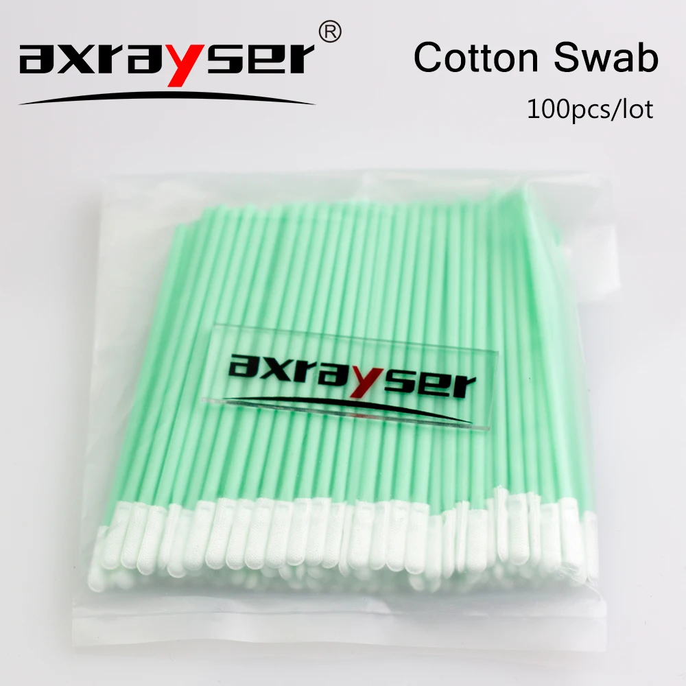 100PCS Cotton Swab Industry Clean Cleaning Tools Nonwoven Anti-static Dust Off for Fiber Laser Head Lens Protective Windows