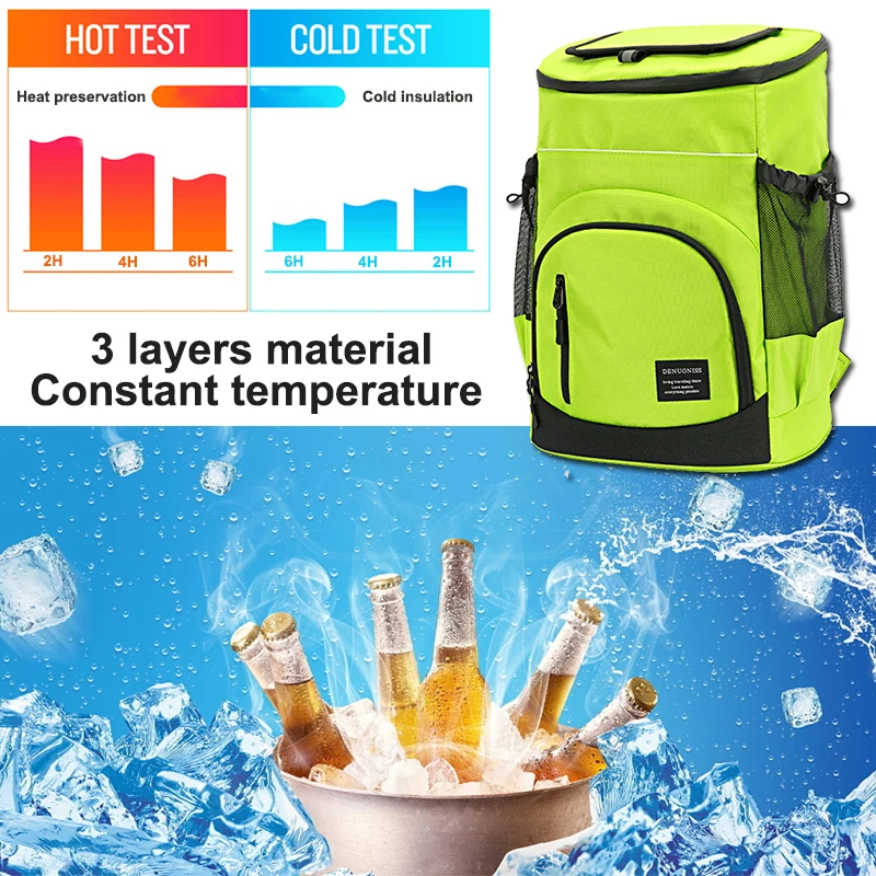 Imagem -05 - Outdoor Camping Frigorífico Bolsa de Alta Capacidade Ice Beer Bebidas Isolados Cooler Mochila Alimentos Piquenique Bolsas 30l B458 Novo