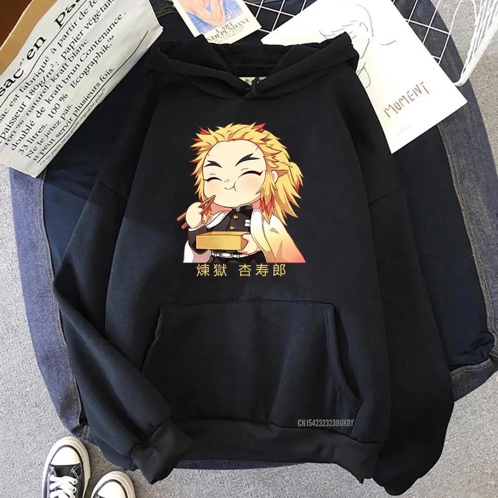 Demon Slayer Anime Harajuku Hoodies Women Rengoku Kyoujurou Hoodies Clothes Kimetsu No Yaiba Mugen Train Sweatshirt