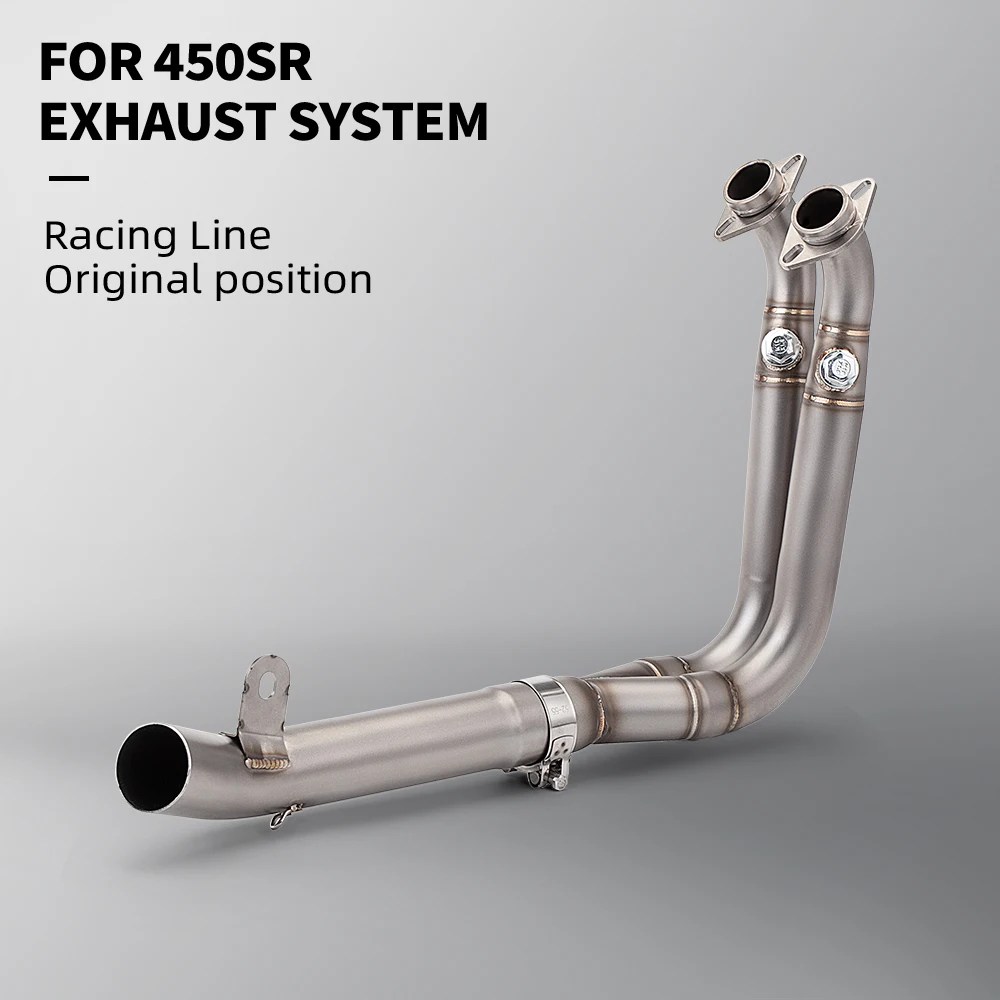 For CFMOTO 450SR S 450SR-S Motorcycle Exhaust Escape Moto Full Systems Front Mid Link Pipe Connect 50.8MM Muffler