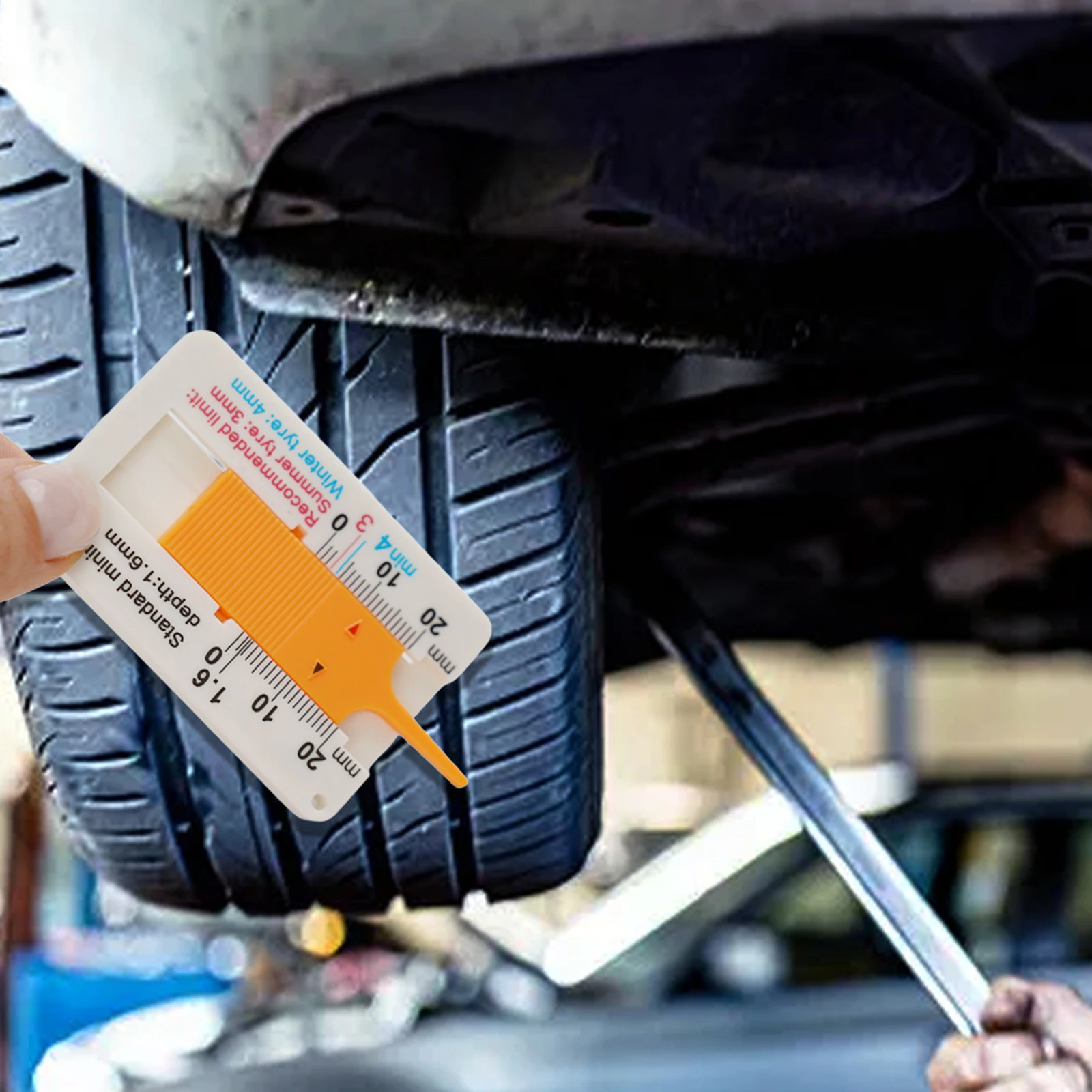 مقياس الإطارات البلاستيكي ، فرجار عمق مداس الإطار ، مسطرة عمق 0-20 ، 1