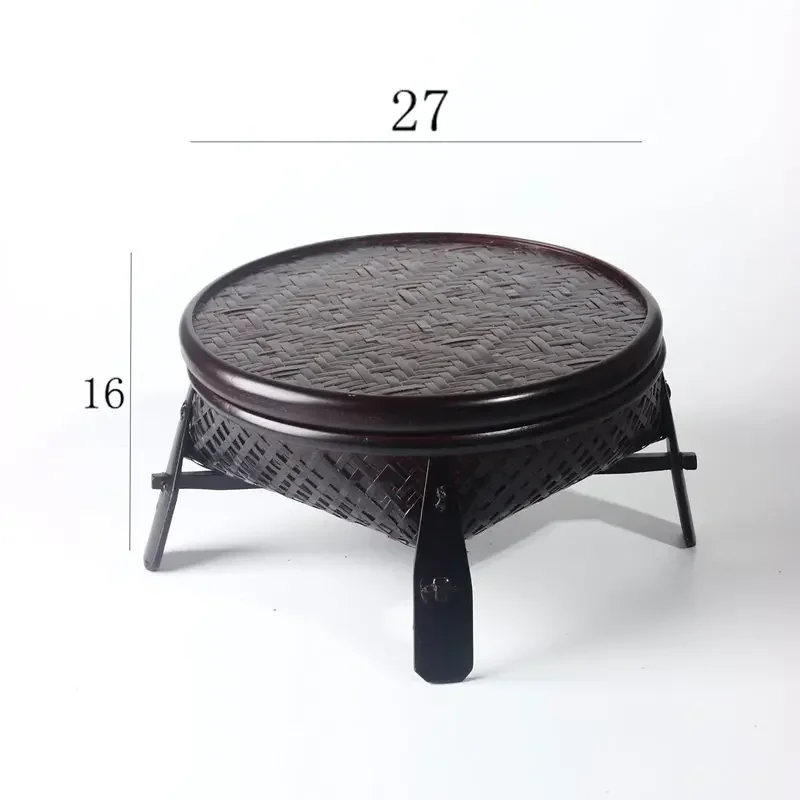 

Chinese style handmade bamboo storage basket lacquerware handicraft tea tray tea table Kungfu tea set storage box