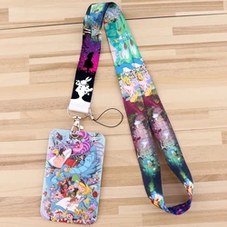 Alice in Wonderland Lanyard For Keys Chain ID Credit card Cover Pass Charm Neck Straps ID Badge Holder Key Accessories Gifts