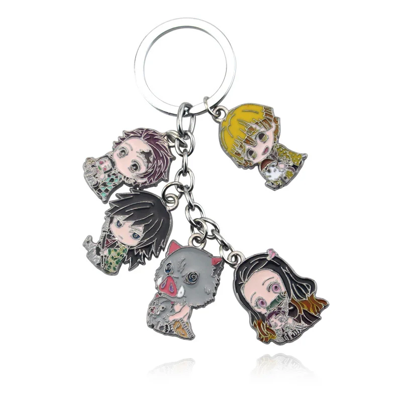 Anime Demon Slayer Portachiavi Kamado Tanjirou Acrilico Tendenza moda Portachiavi per orecchino per donna Uomo Regalo Decorazione Gioielli per auto