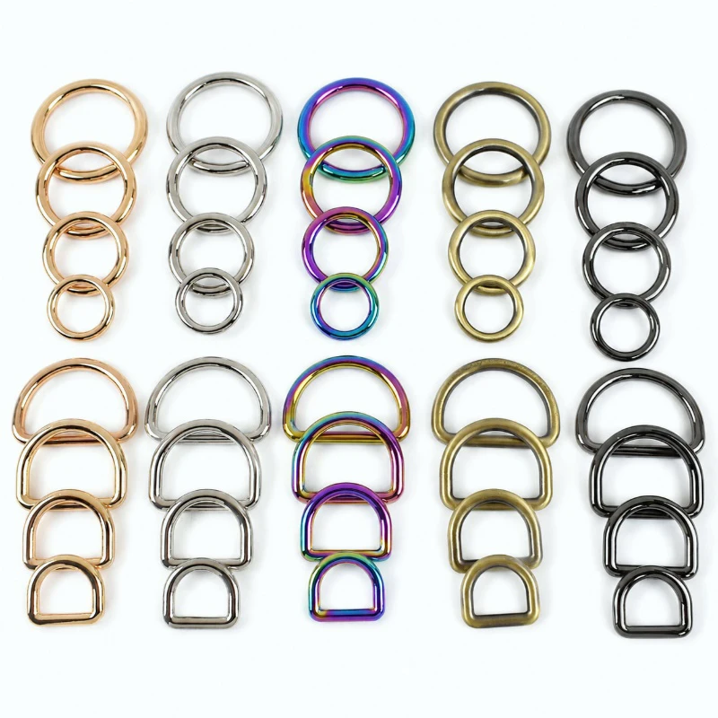 5/10Pcs 20/25/32/38mm O D Ring Metal Buckles for Bag Strap Connect Rings Dog Collar Seamless Belt Loop Carabiner Clip Accessory