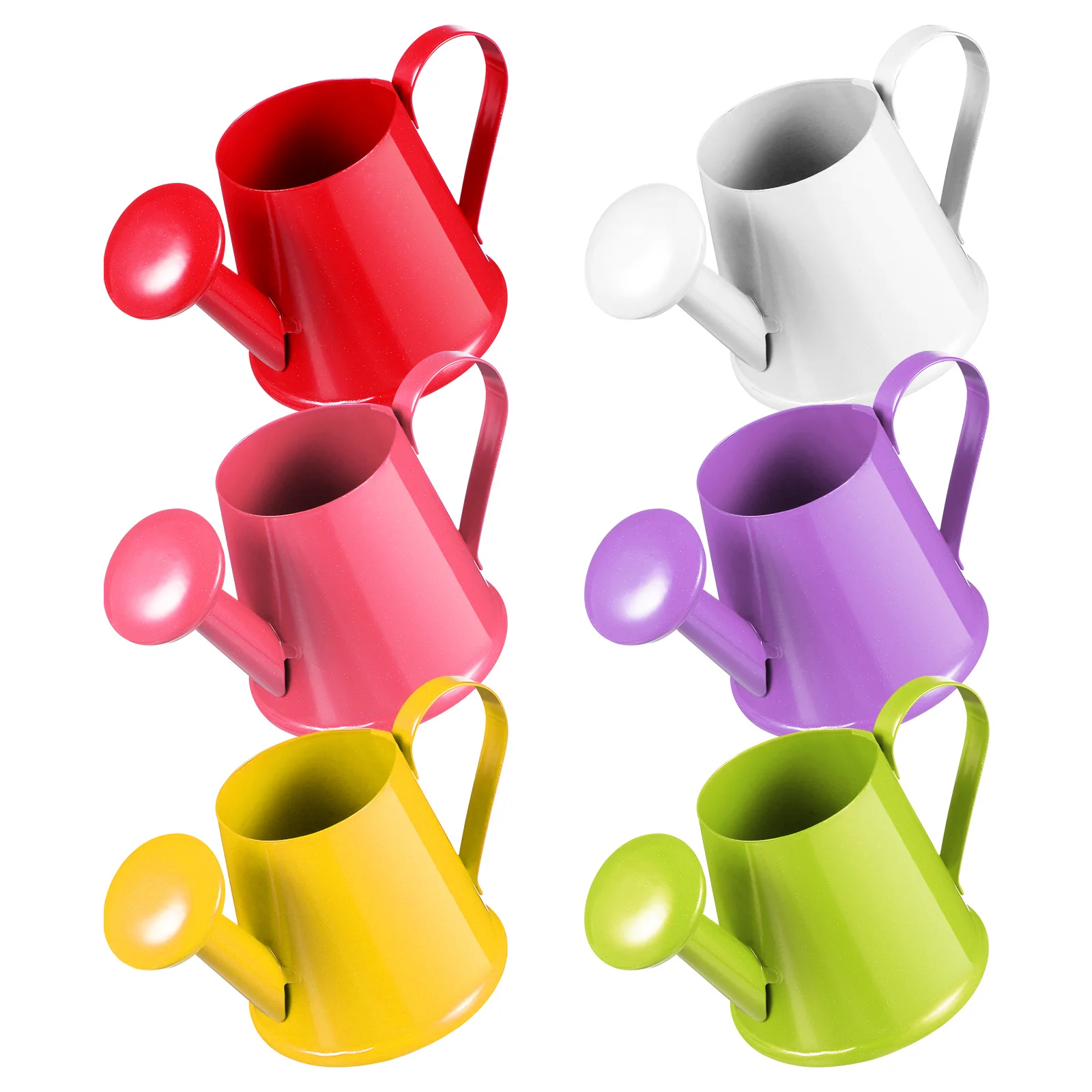 

6pcs Mini Watering Can Tiny Iron Wood Flower Pot Desk Accessory Kids Toy Realistic Easy Clean Home Decor Sprinkler Tool Garden