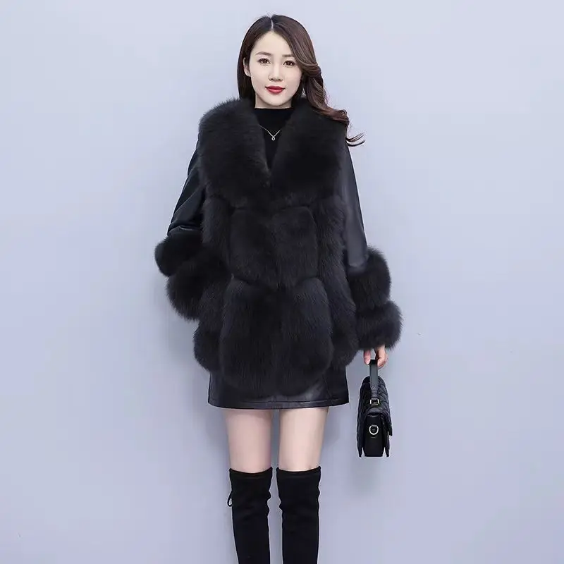 Winter new style whole leather fox fur coat real fur coat for women warm fur one-piece slim fit light luxury fur coat for women