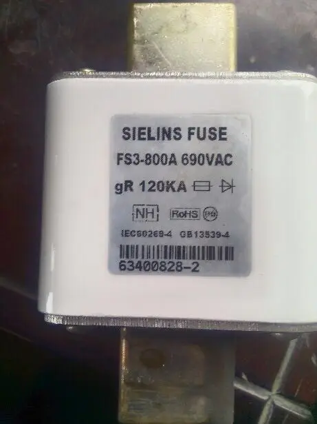 

Fuses: SIELINS FUSE FS3 800A 690V gR