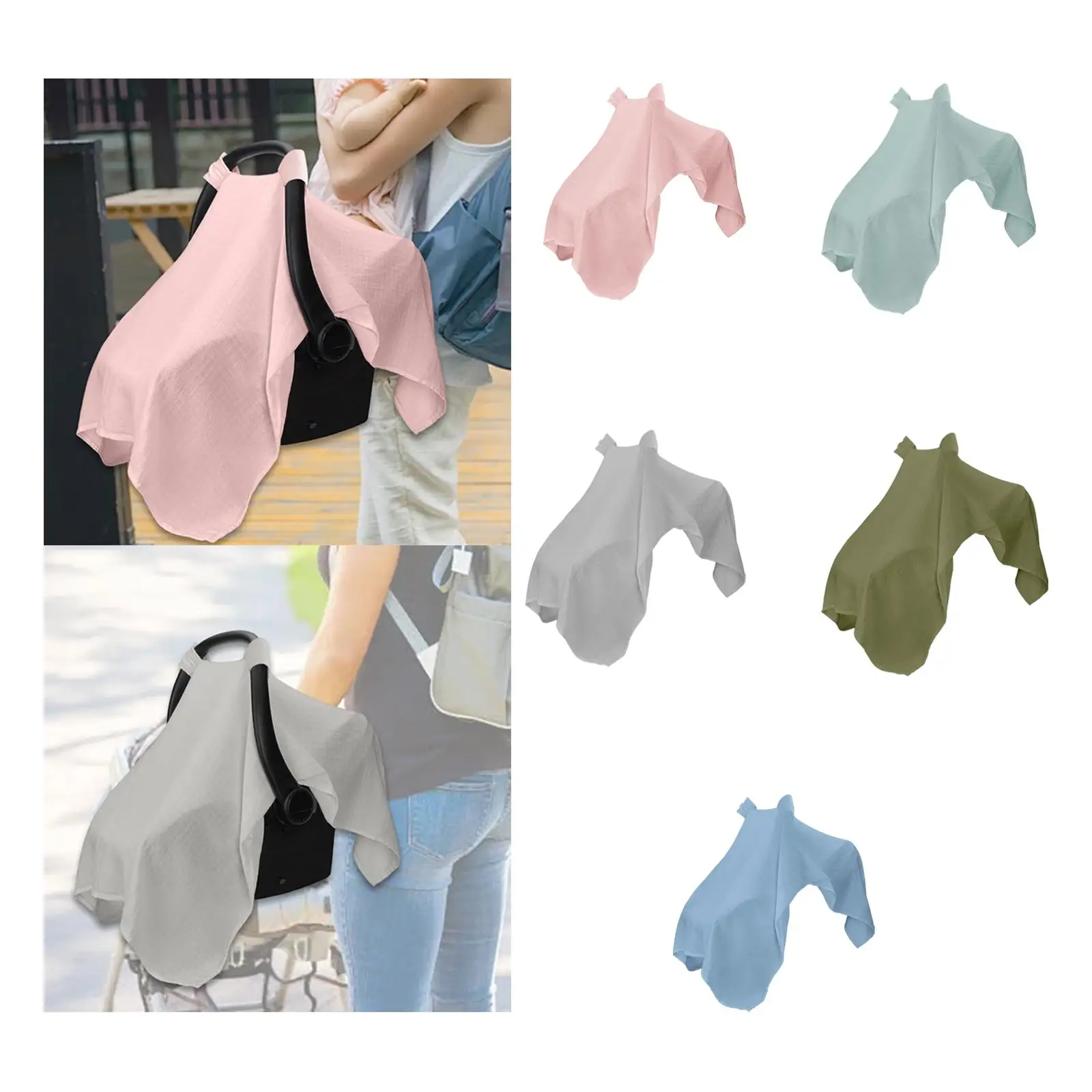 Car Seat Cover Baby Protection Lightweight Universal Fit Soft Extra Wide Baby Carrier Cover Infant Car Seat Canopy Shower Gift