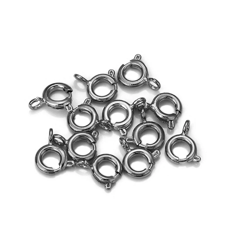 10 teile/los Kupfer Runde Frühling Verschlüsse Schlüsselbund Haken Schnallen End Anschlüsse Für Armband Halskette DIY Schmuck Machen Zubehör – Detail 7