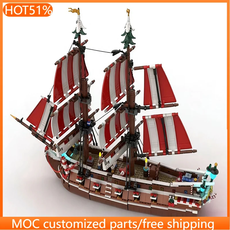 2480 pièces Briques de construction TheGingerbread Brig Spécial Fêtes MOC Personnalisable Modulaire Jouet DIY Cadeau de Noël