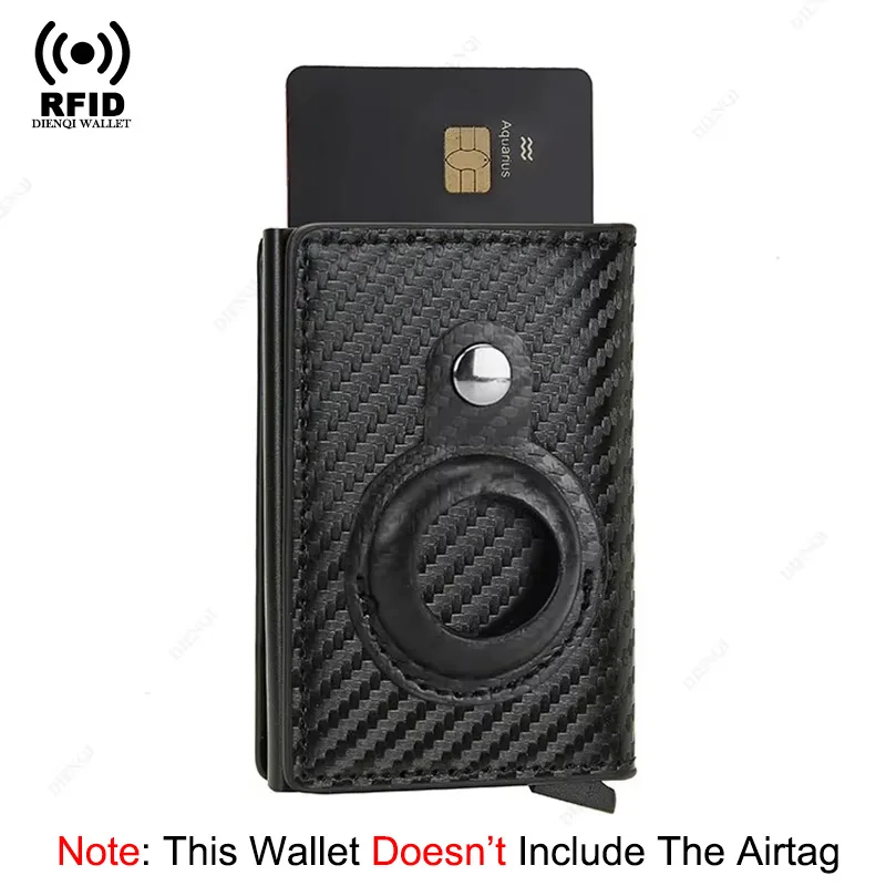 Rfid Credit Card Holder Wallet For AirTag Men Women Wallets Money Bags Leather Wallet For Apple Air Tag Purses Smart Wallet