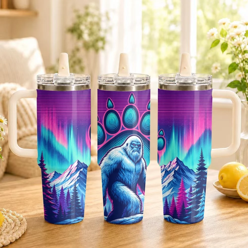 Neon Bigfoot Legend Vacuum Flasks 40oz Stainless Steel Insulated Tumbler Leakproof Vacuum Travel Mug Portable Coffee Cup