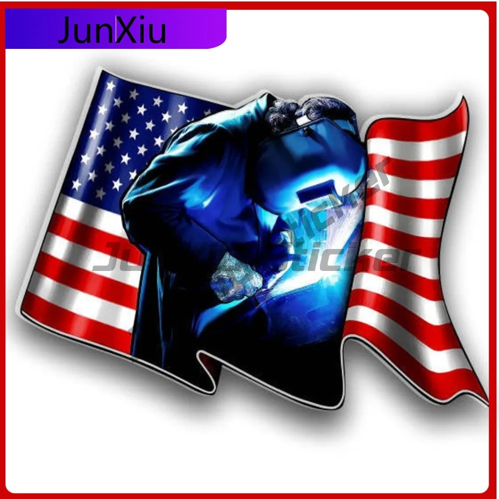 

Welder American Flag Occlusion Scratch Decal Sticker Accessories For Car Truck Laptop Ipad Macbook Laptop Rv Camper Bumper Winds