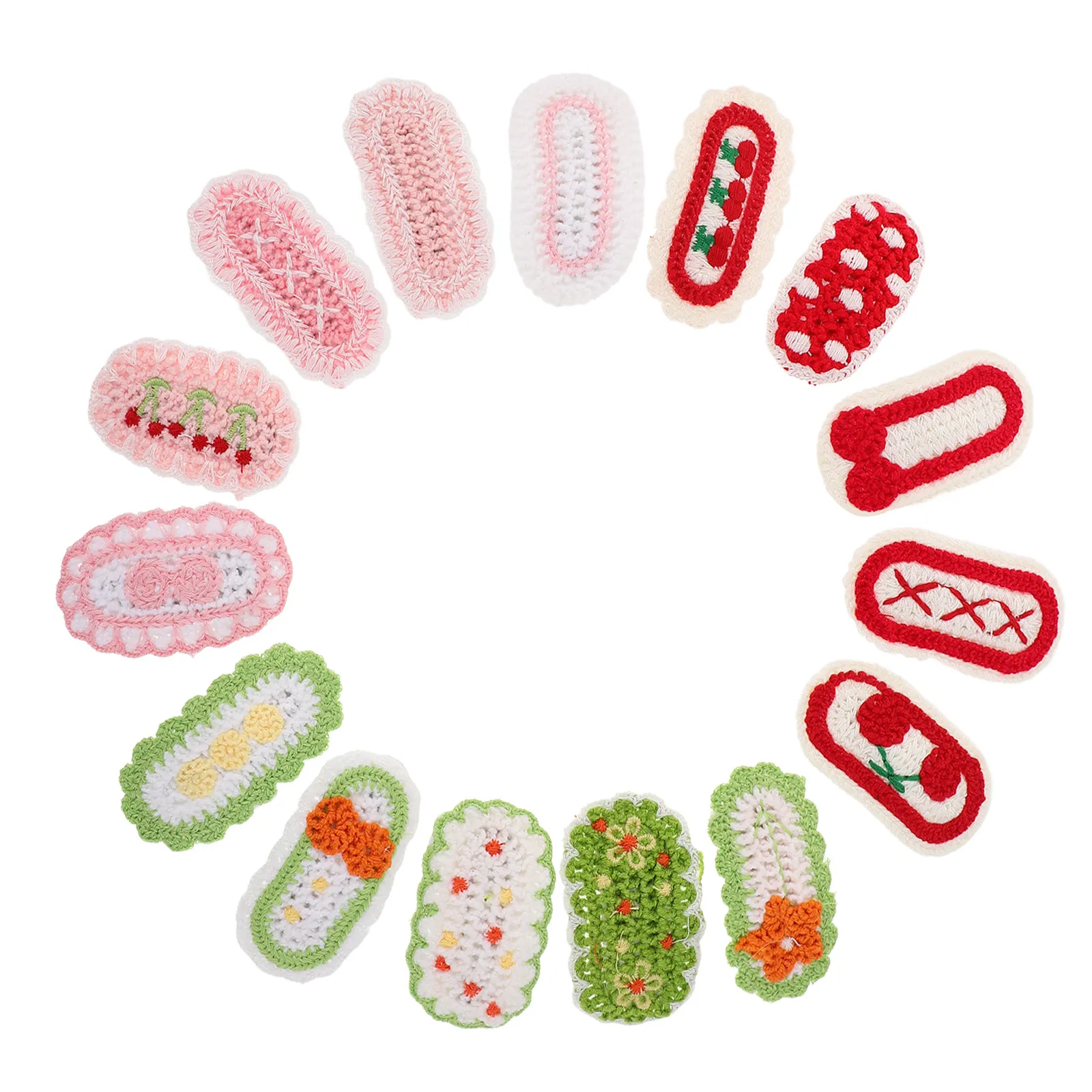 

15 Pcs Handmade Knit Hair Clips Woolen Yarn Hair Barrettes Soft Crochet Floral Hair Clips Knit Flower Snap Hair Clips