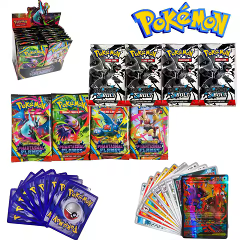 English Pokemon TCG Cards 9+1 Per Pack, Mega Evolution Phantasmal Flames Booster Box Trading Game Collection Set