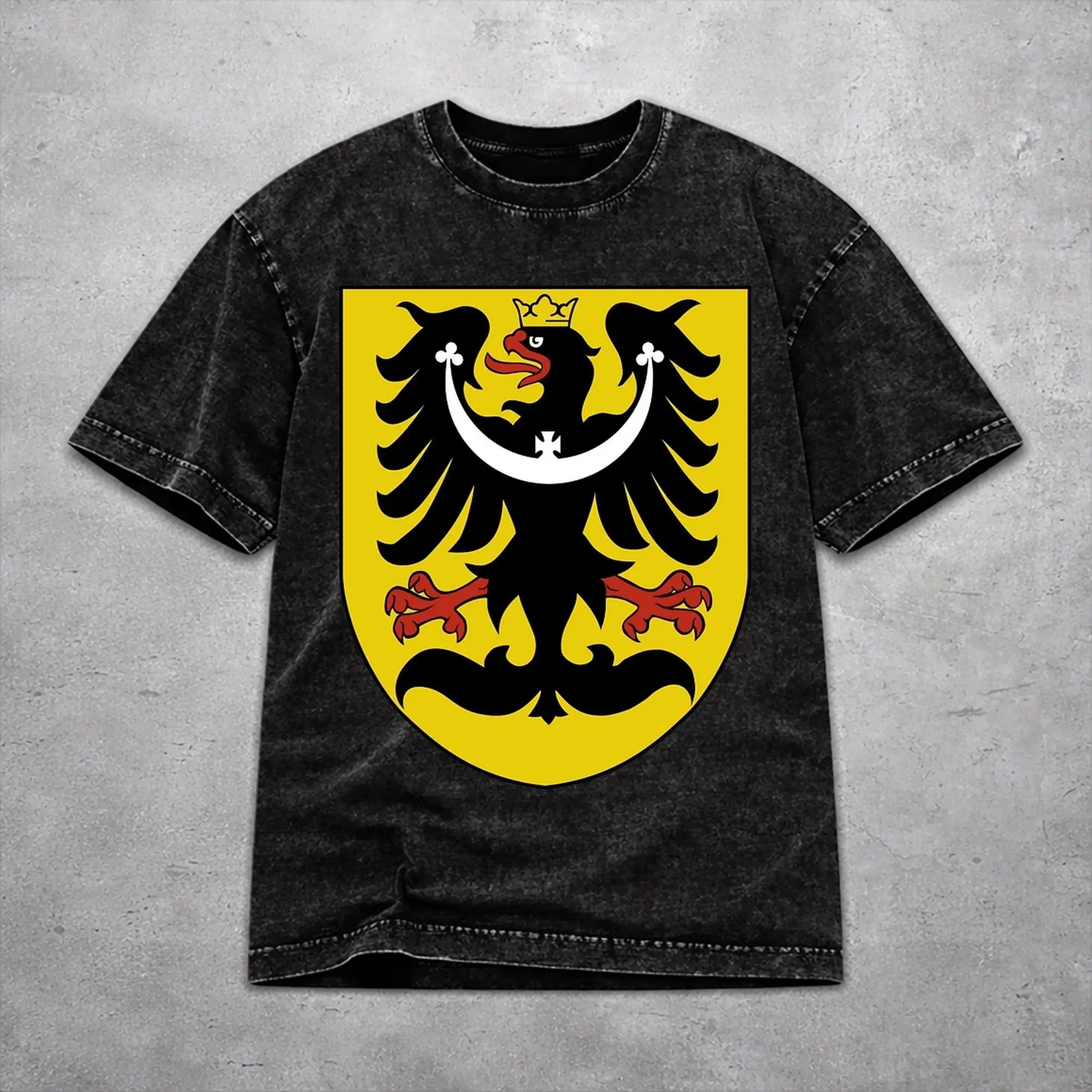 Vintage Czech Republic Coat of Arms Apparel T Shirt for Men Women  Washed Style Tee Shirt Clothes