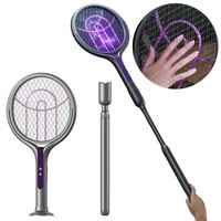 Rotating Head Electric Fly Swatter Rechargeable Mosquito Swatter Fly Killer and Mosquito Trap Lamp for Indoor and Outdoor