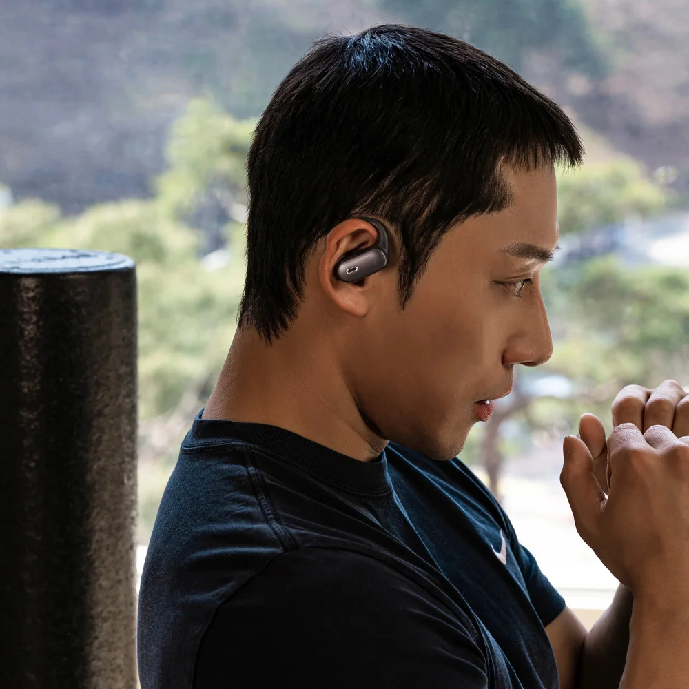 Iriver Iow-A96 سماعة لاسلكية تعمل بالبلوتوث سماعات إلغاء الضوضاء مشبك الأذن مفتوح صالح خارجي للحد من الضوضاء ثقوب تلقائي التحكم باللمس