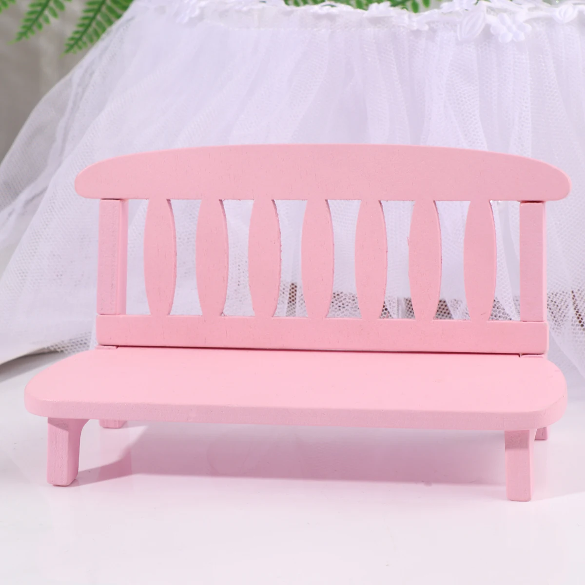 

Wooden Bench Ornaments Creative Photo Props Settee Model Mini Vintage Bamboo Home Layout