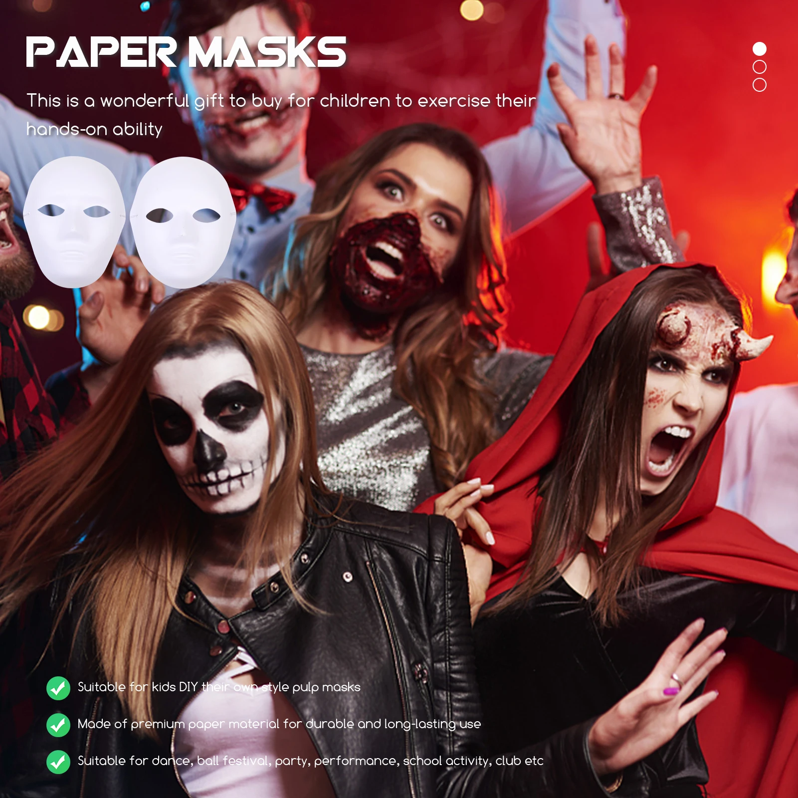

6 Pcs Plain White Masks DIY Paper Masquerade Paintable Hand Masks for Party School Activities Dance Festival Performance
