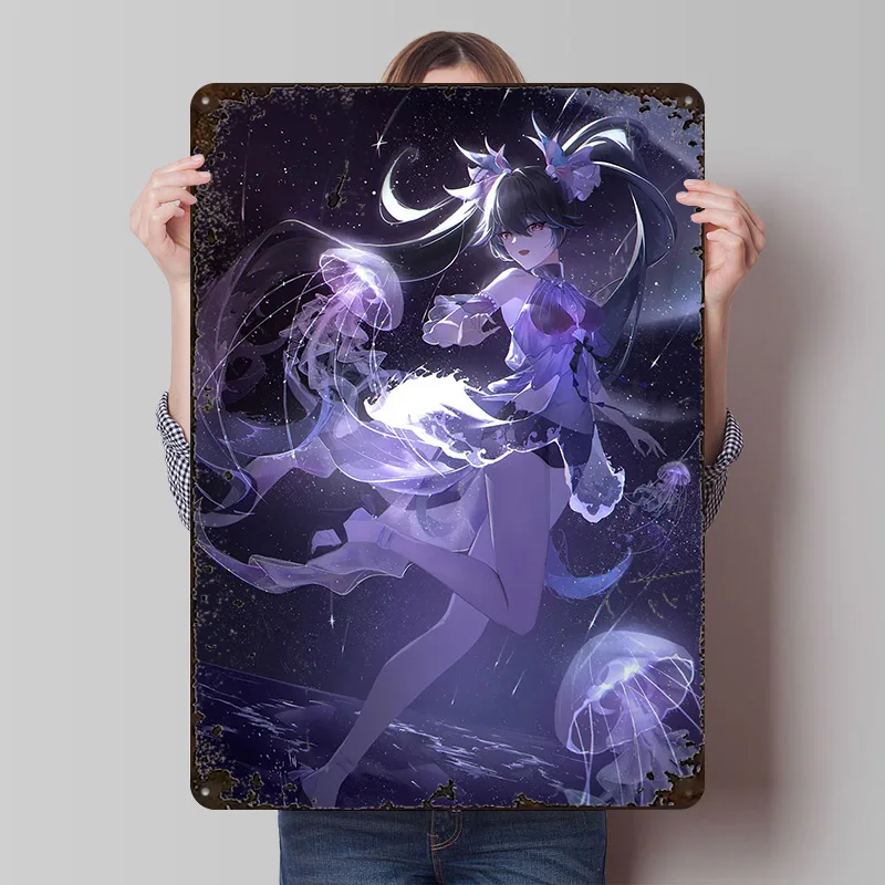 Lucia Punishing Gray Raven Tinplate Poster Customized Wall Art Vintage Metal Signs Retro Tin Plaque for Gaming Room Decoration
