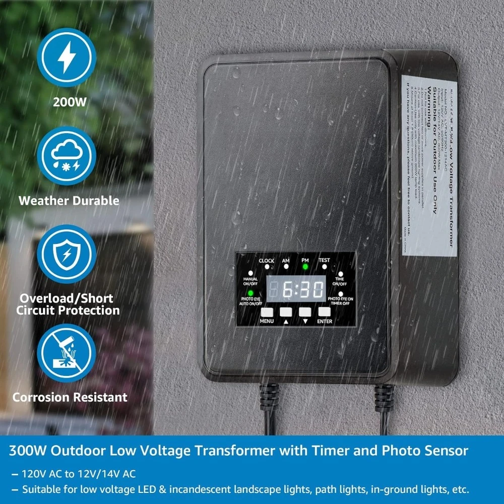 Outdoor Lighting Voltage - Transformateur d'éclairage paysager extérieur basse tension