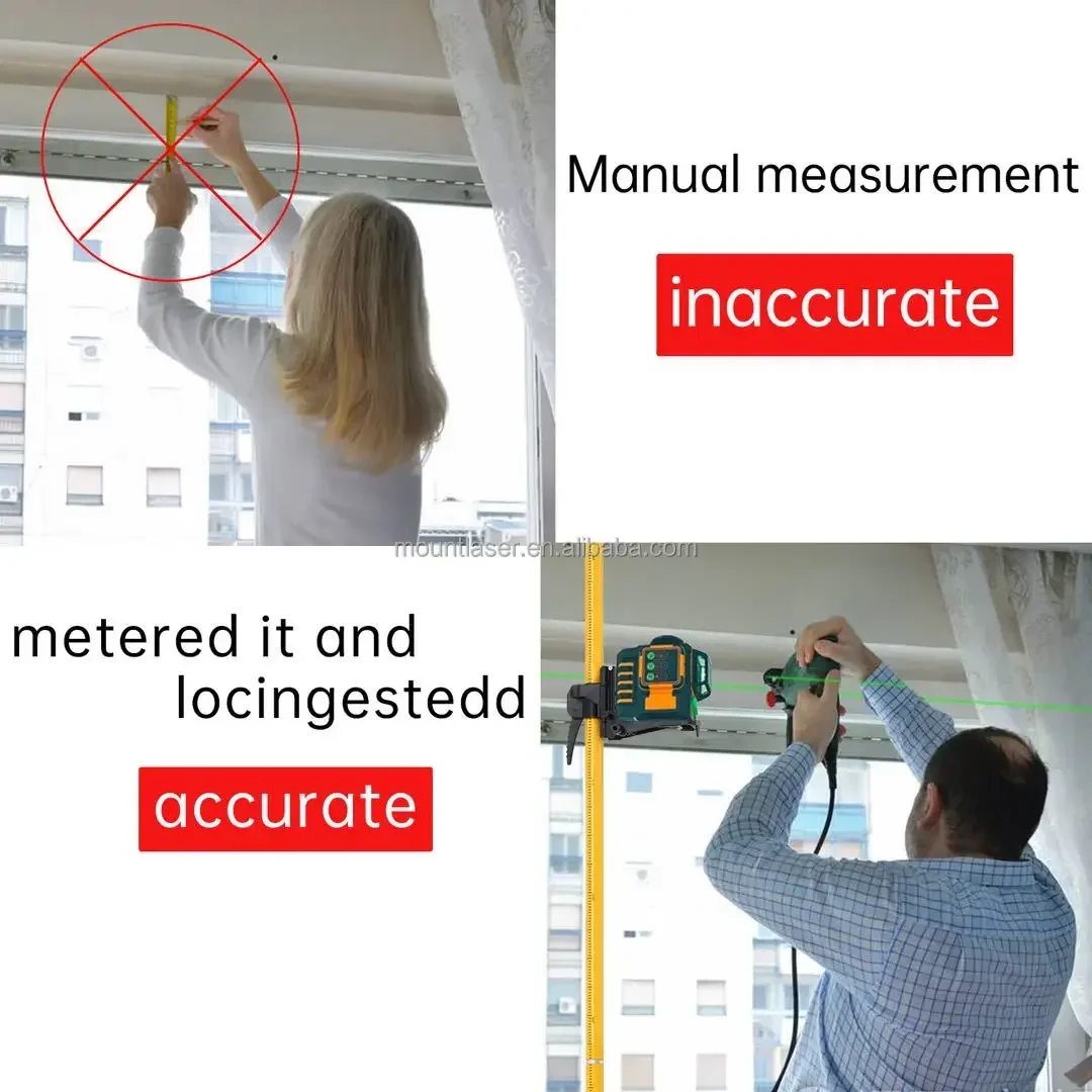 Telescoping Laser Level Support Pole With Tripod And Mount For Lasers Level Of Rotary And Line Lasers