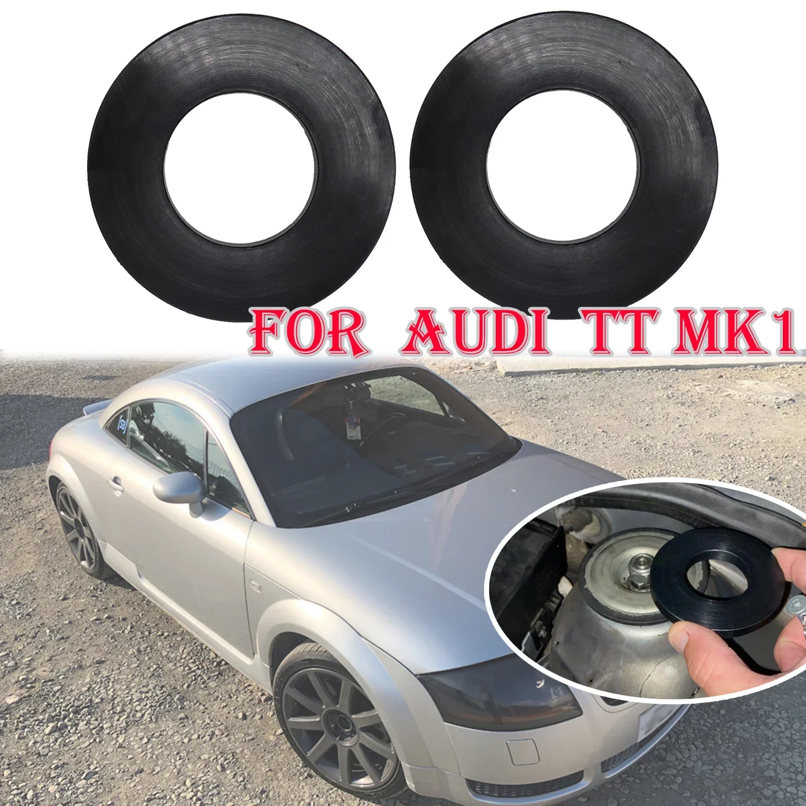 

2PC For Audi TT Mk1 (8N) 1998-2006 Front Strut Top Mount Tower Gaps Suspension Shock-Absorbing Rubber Bushing Bearing Washer Pad