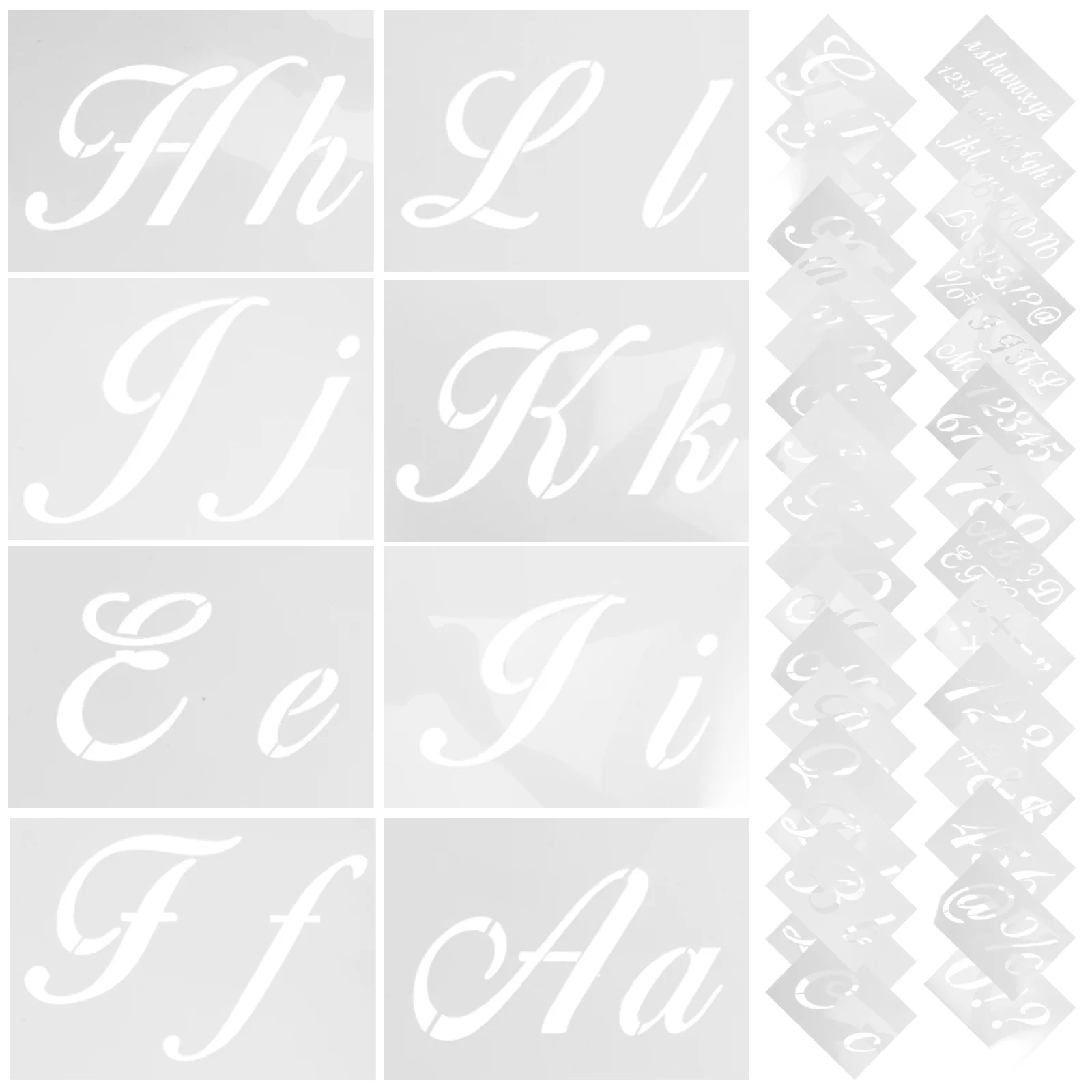 

40 Pcs Painting Letters Template Reusable Stencil Plastic Stencils for Walls Large Spray on Wood Hollow Out