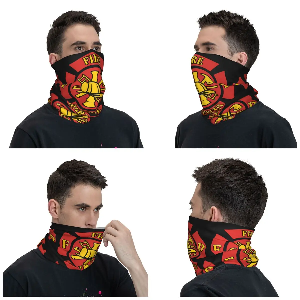 Firefighter Rescue Maltese Florian Cross Wrap Scarf Merch Neck Gaiter Bandana Multi-use Run Headwear For Men Women All Season