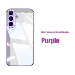 Luxury Glitter Plating Case For Funda Samsung Galaxy A15 A25 A35 A55 A14 A24 A34 A54 A04 A05 A05S 4G 5G Transparent Soft Cover