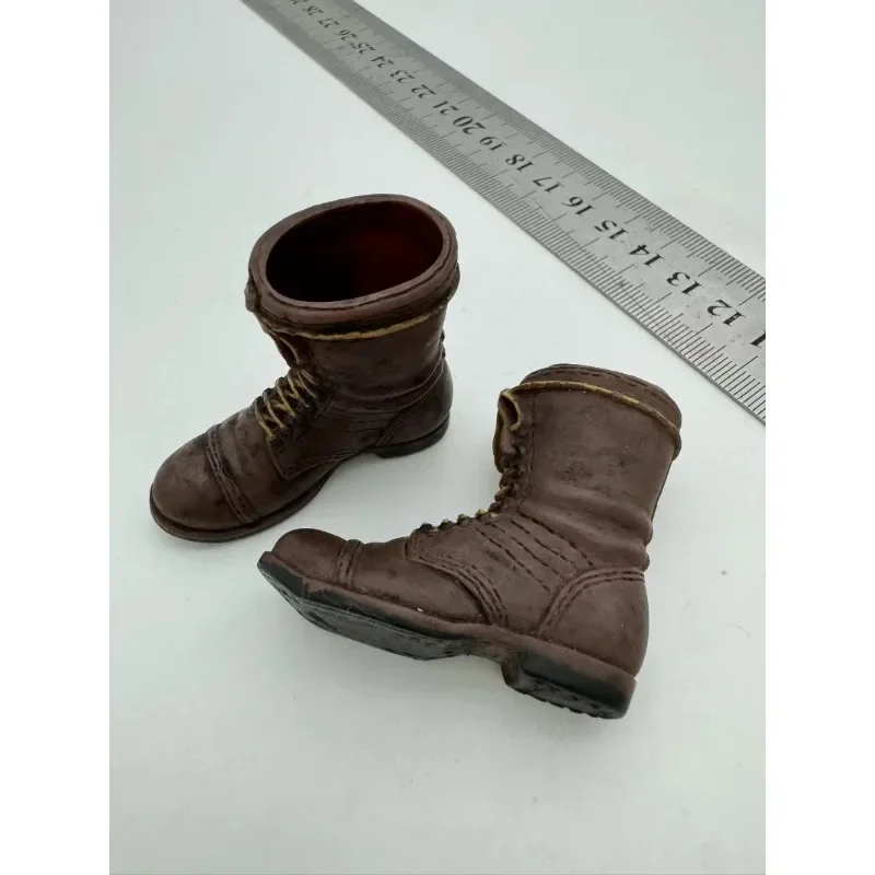 1/6 Male Soldier  Leather Ankle Boots WII Shoes Hollow Combat Boots Model for 12" Figures Doll