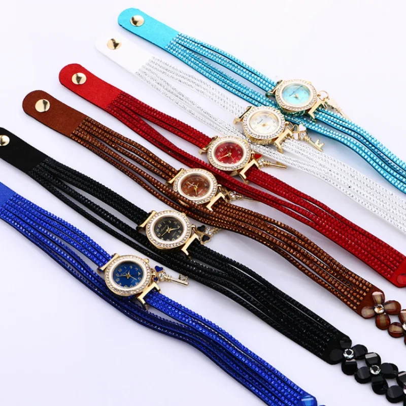 Fashion Watches Women White Chimes Leather Bracelet Lady Womans Wrist Top Style Watches for Elegant Women Fashionable часы 2023