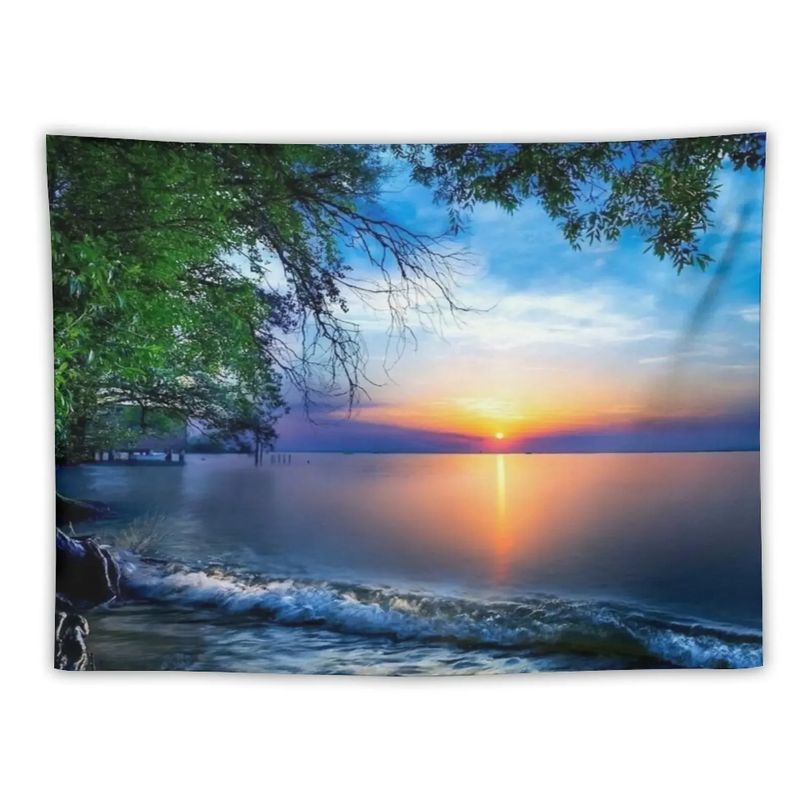 

Blue ocean sunset Tapestry Wallpaper Room Decoration Accessories Tapestry