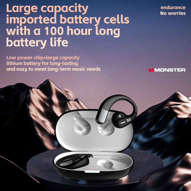 سماعات رأس بلوتوث Monster AURA FIT X02، أوضاع مزدوجة عصرية، مناسبة للتعلم والرياضة والأعمال المكتبية