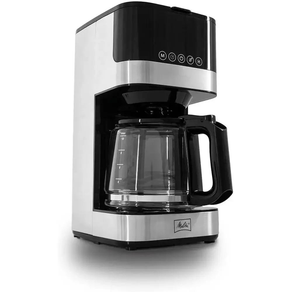 Glass Coffee Maker 10 Cup Programmable Drip Stainless Steel Carafe Fresh Brew Aroma LCD Touchscreen Control Custom Brew Strength